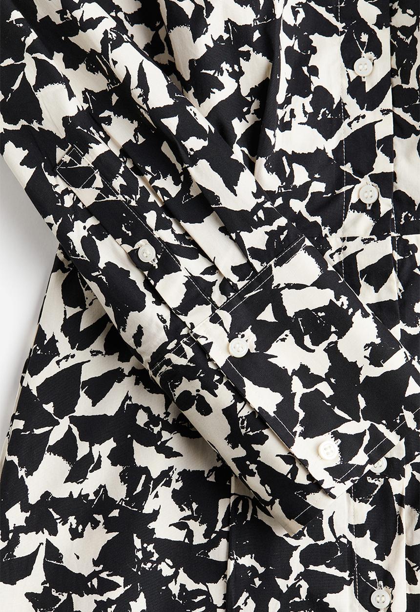 H&M - Cotton shirt dress - black patterned
