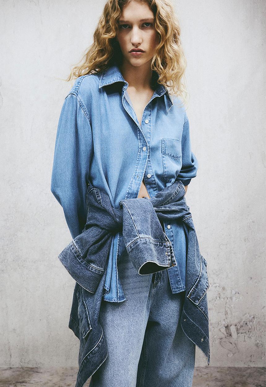 H&M - Lyocell denim shirt - light denim blue