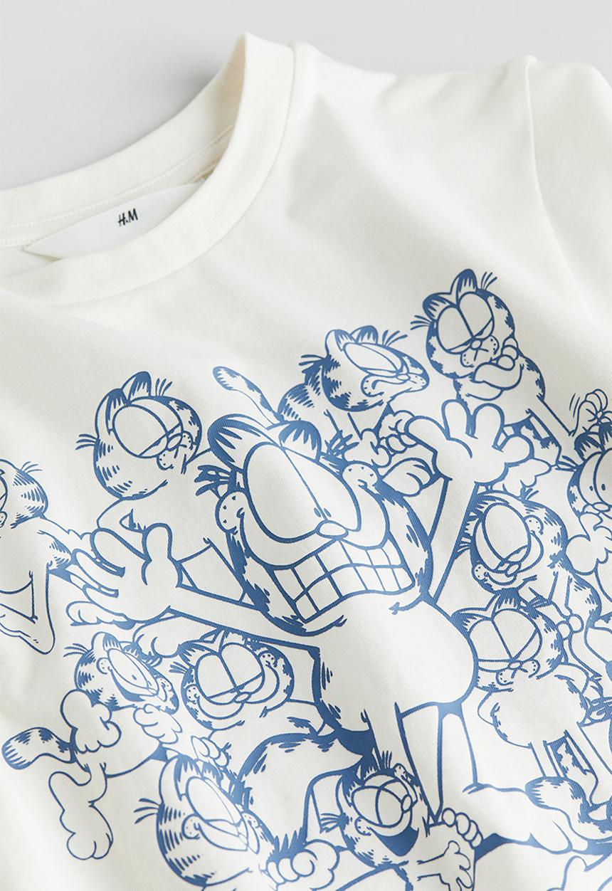 H&M - Printed T-shirt - white garfield