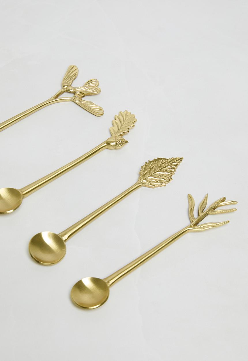 Sixth Floor - Leafy Teaspoons set of 4 - Gold