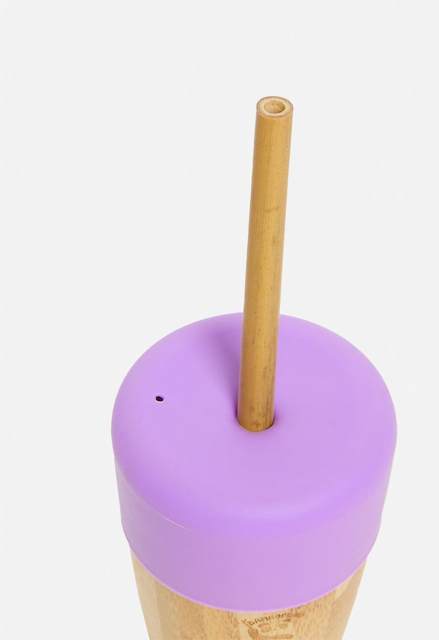 Nicolson Russell - Bamboobino Cup with straw - purple