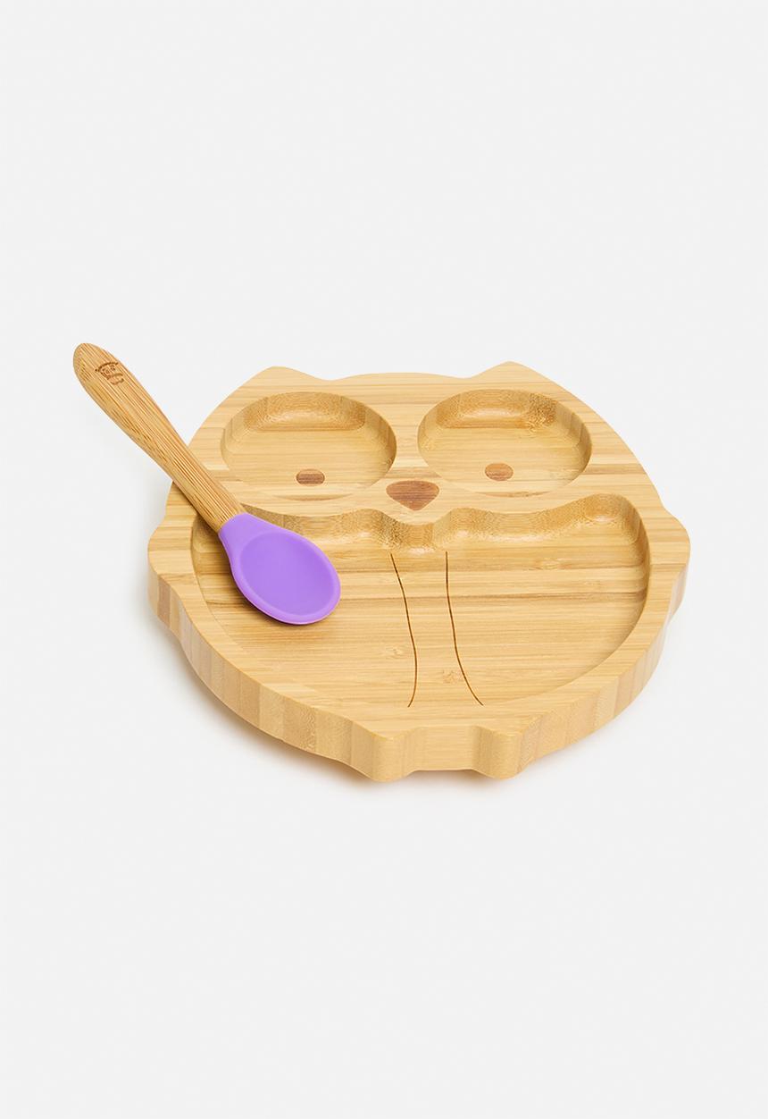 Nicolson Russell - Bamboobino Owl Plate - purple