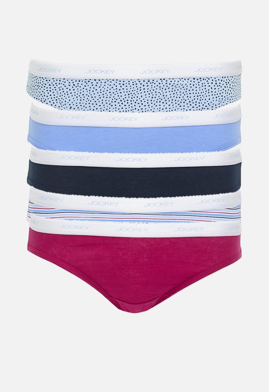 Jockey - 5 Pack printed bikini - Navy/Abstract Speckles/red/Surfer Stripe/Blue