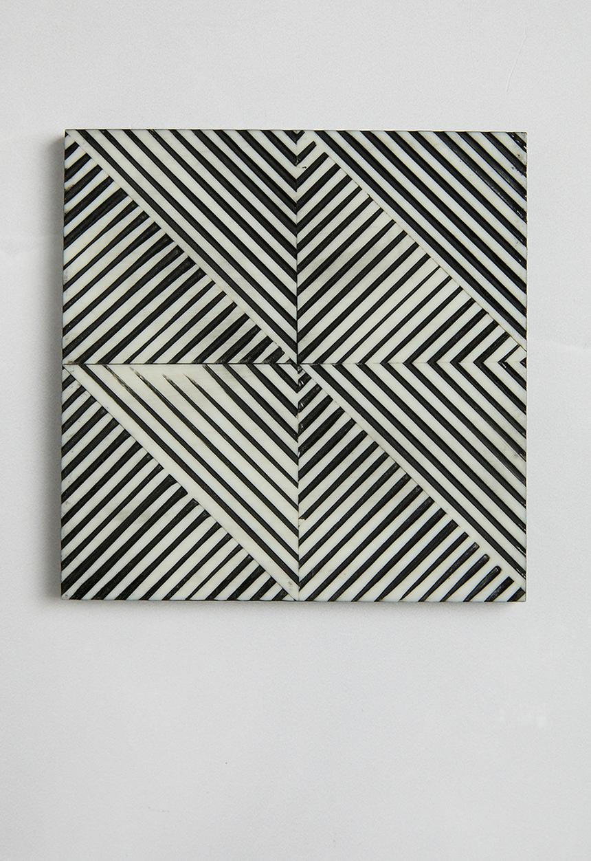 Sixth Floor - Lines Coaster set of 4 - Black & White