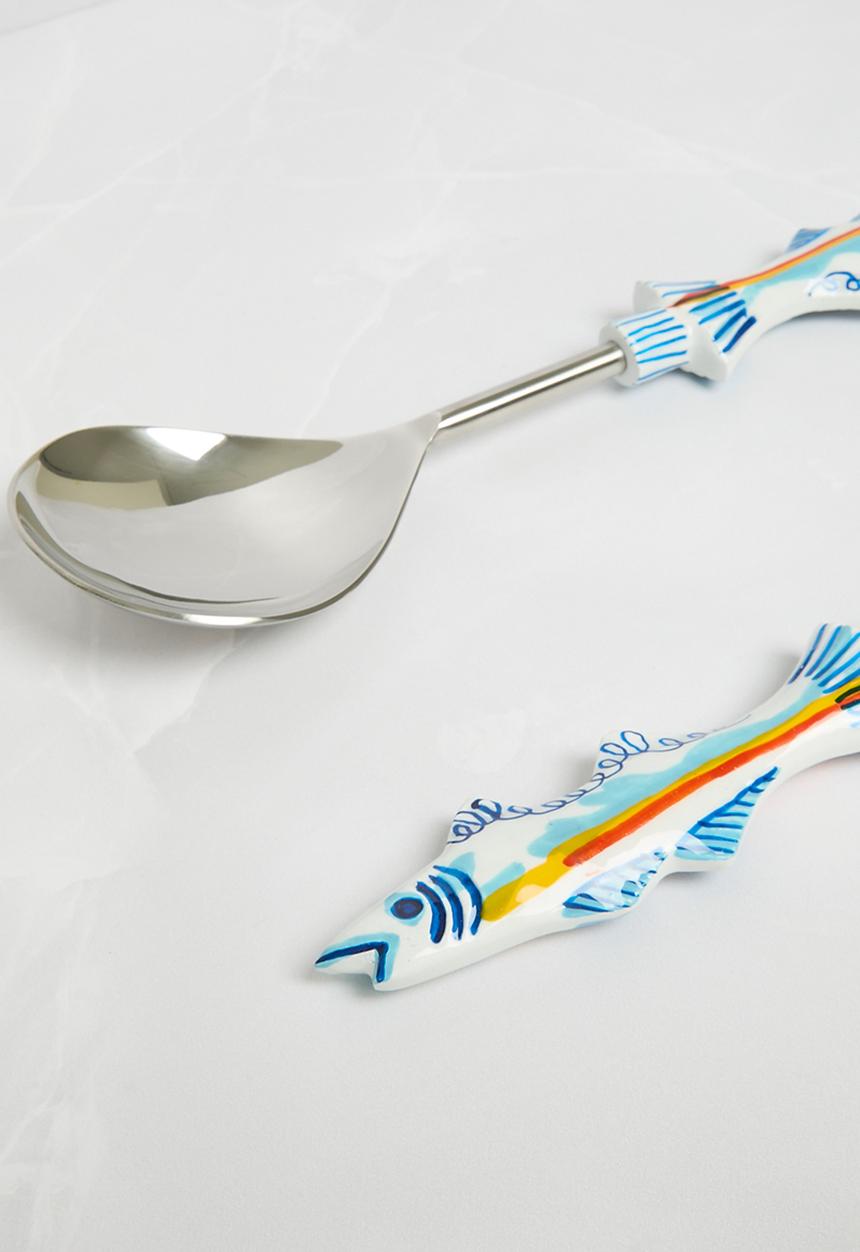 Sixth Floor - Fish Serving Spoons set of 2 - Silver