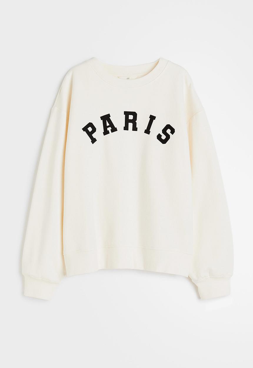 H&M - Crew-neck sweatshirt - cream & paris