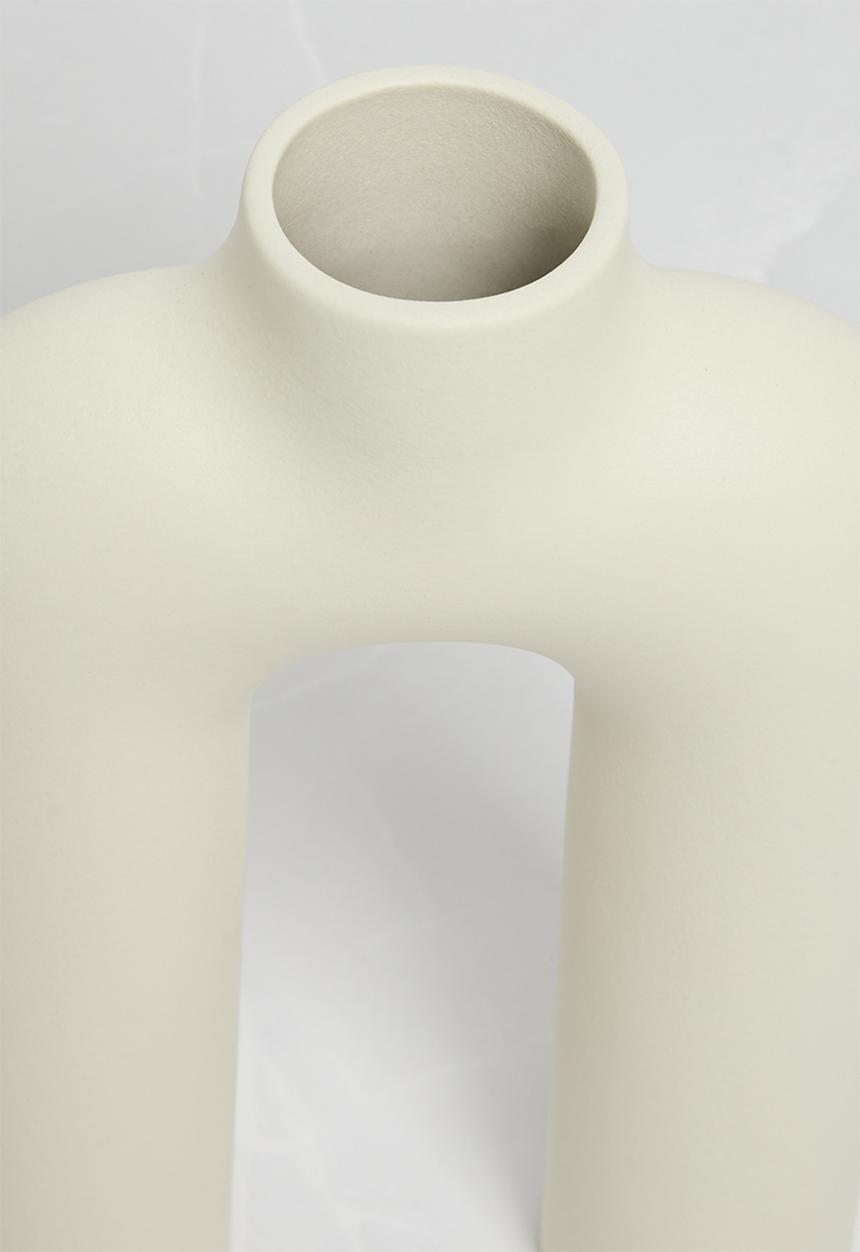 Sixth Floor - Art Deco Ceramic Vase - White