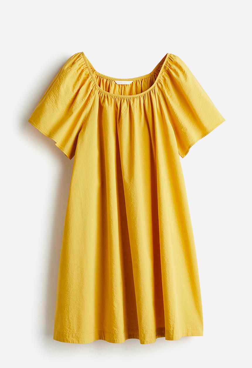 H&M - Square-neck dress - yellow