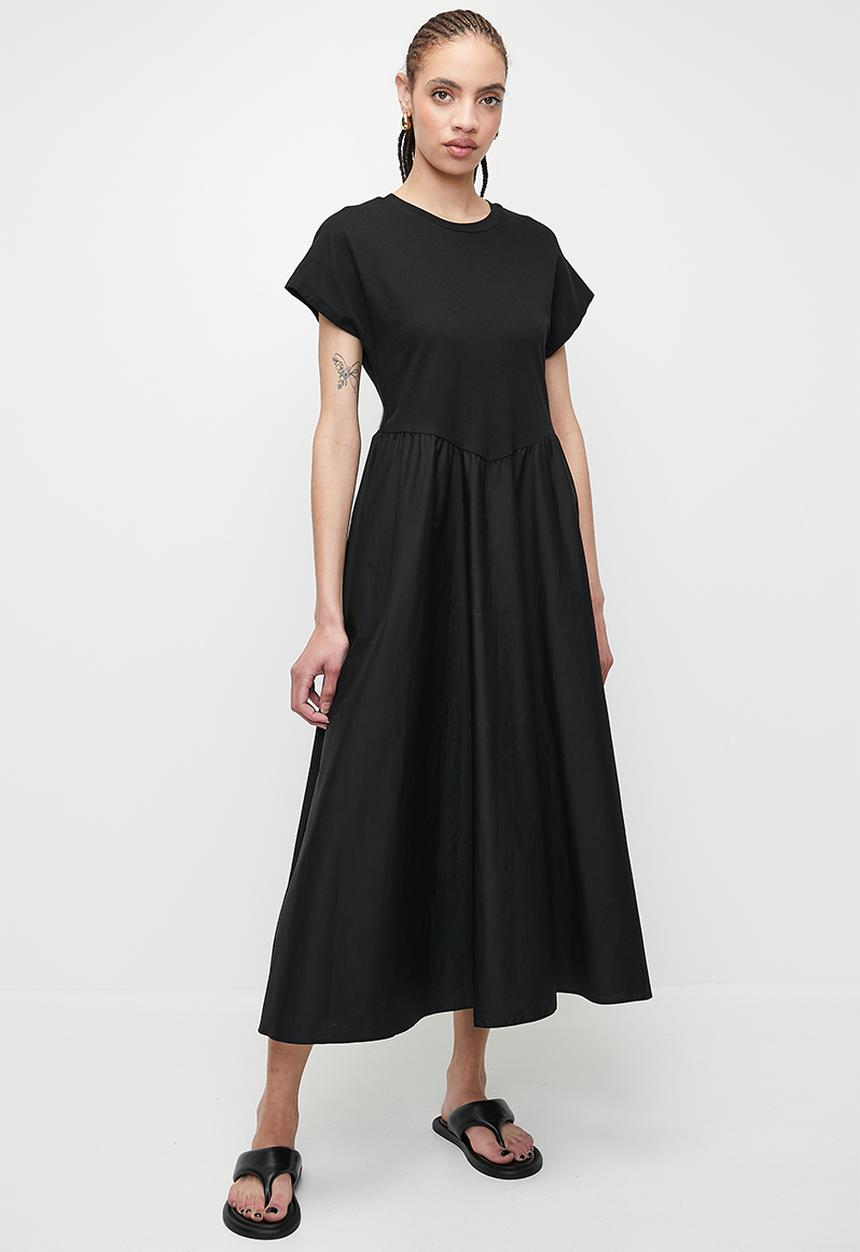 Superbalist - Combo fit & flare midi dress - black