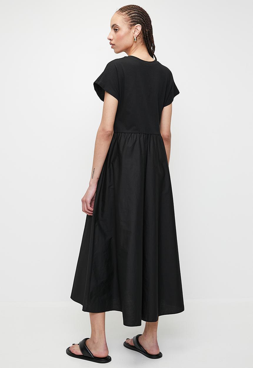 Superbalist - Combo fit & flare midi dress - black