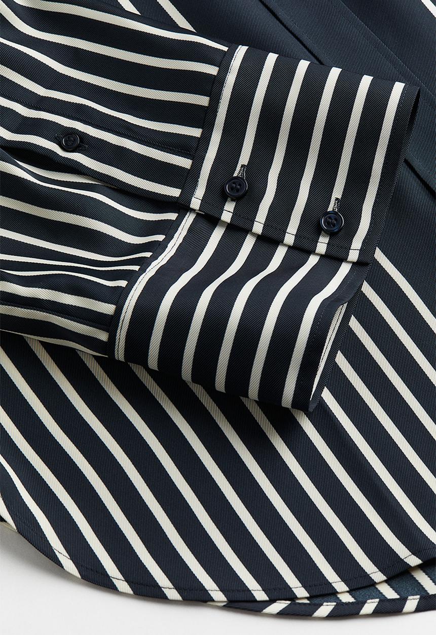 H&M - Oversized shirt - navy blue & striped