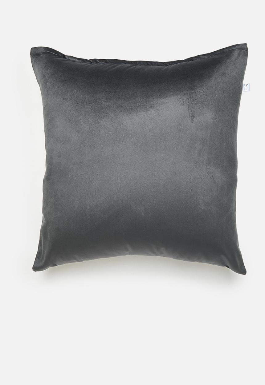 Sixth Floor - Heritage velvet cushion cover - charcoal