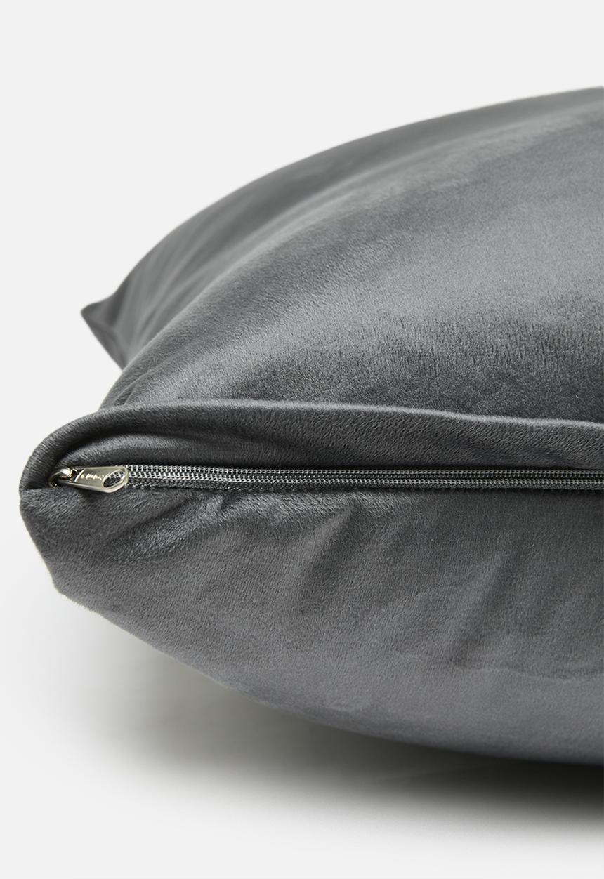 Sixth Floor - Heritage velvet cushion cover - charcoal