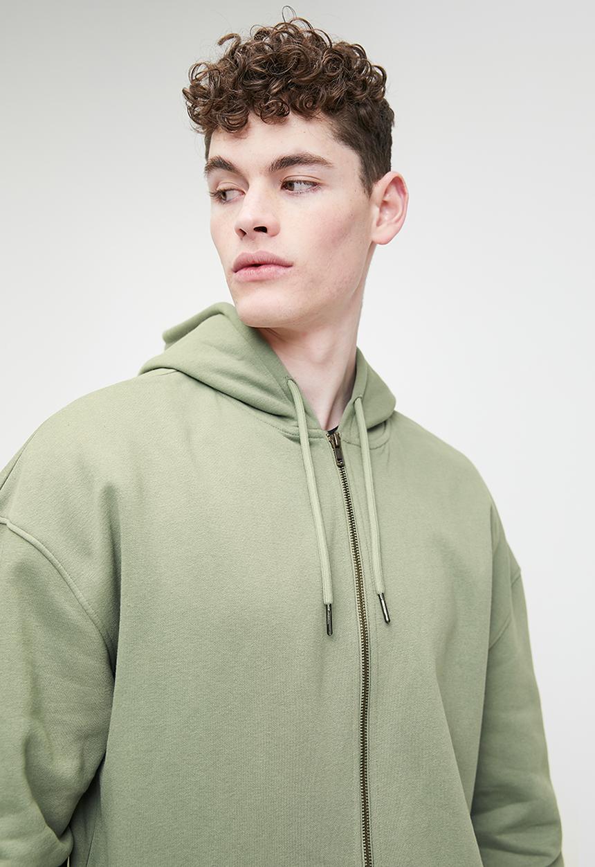 Superbalist - Relaxed Fit Zip Thru Hoodie - Olive