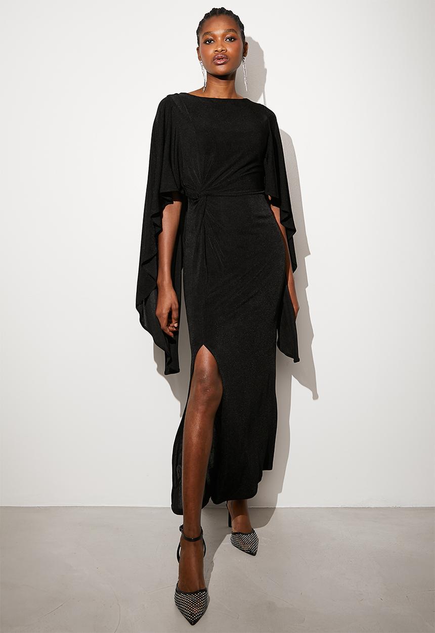 VELVET - Statement knit maxi dress - black
