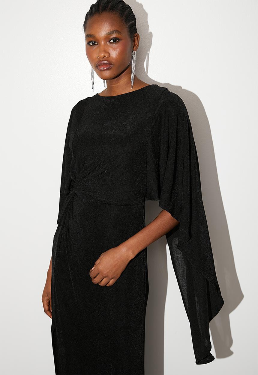 VELVET - Statement knit maxi dress - black