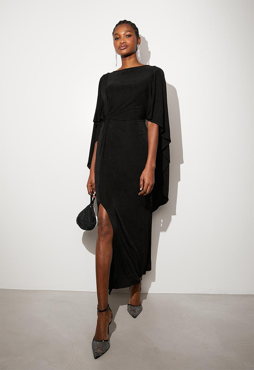 VELVET - Statement knit maxi dress - black