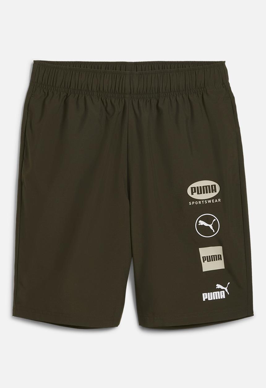 PUMA - PUMA Power Graphic Woven Shorts 8''- Dark Olive