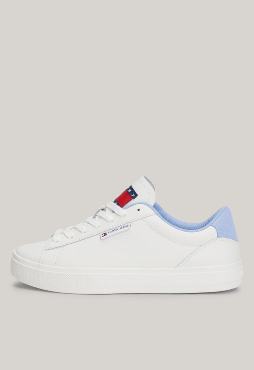 Tommy Hilfiger - Cupsole leather sneaker - moderate blue