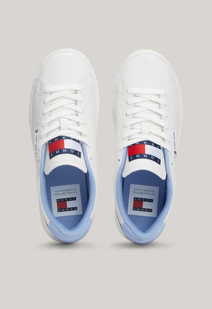 Tommy Hilfiger - Cupsole leather sneaker - moderate blue