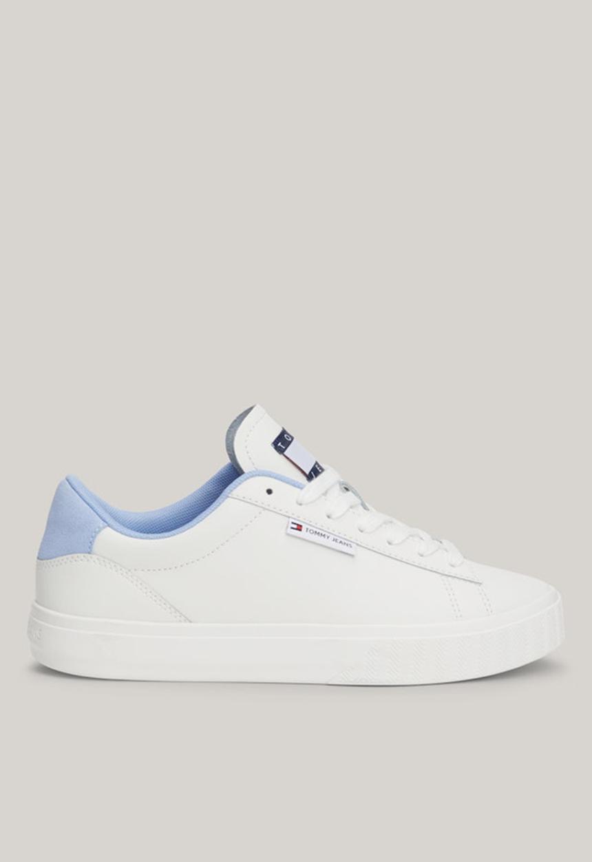 Tommy Hilfiger - Cupsole leather sneaker - moderate blue