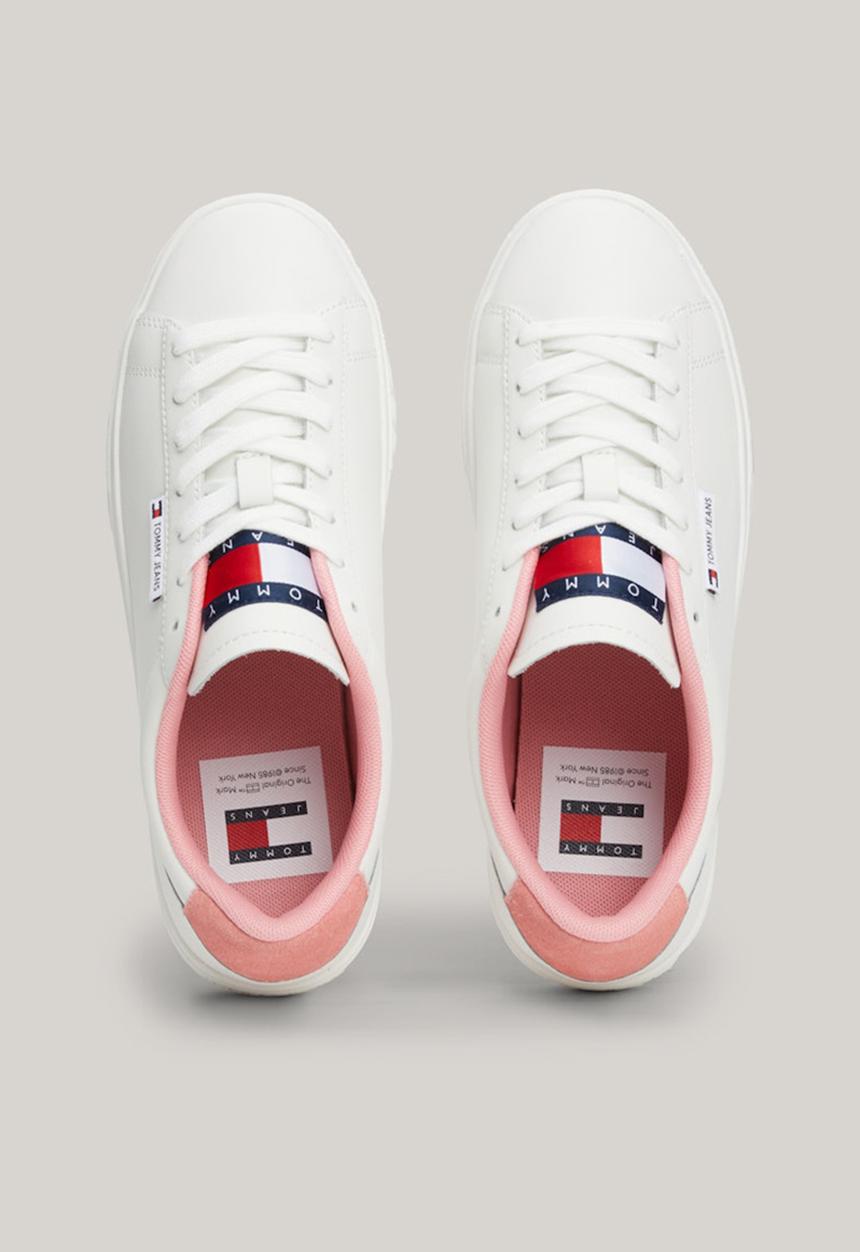 Tommy Hilfiger - Cupsole leather sneaker - tickeld pink