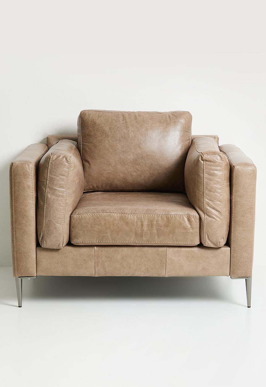 Sixth Floor - Pablo genuine leather single seater - wax crackle smoke