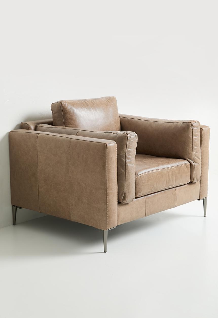 Sixth Floor - Pablo genuine leather single seater - wax crackle smoke