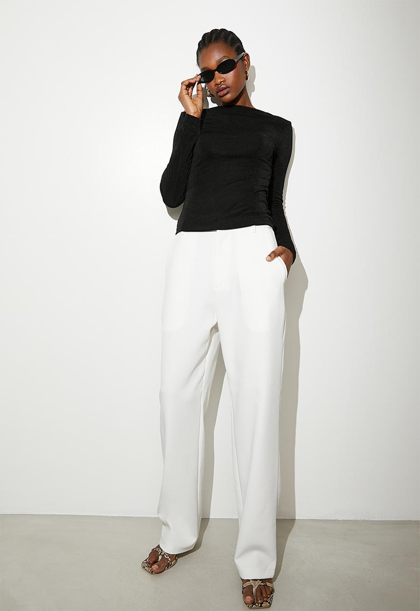 VELVET - Cowl back top - black