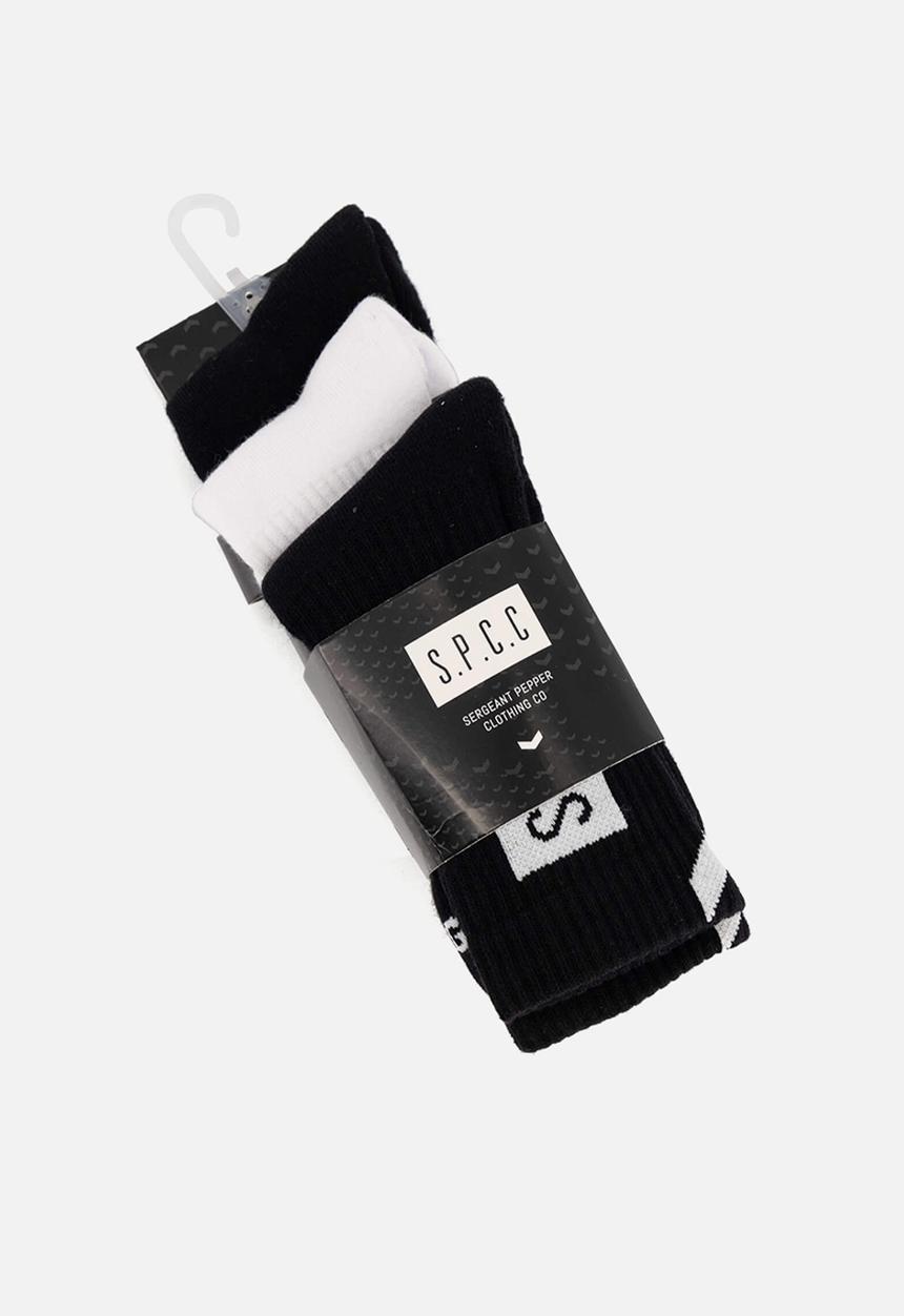 S.P.C.C - Johnson Socks 3 Pack - Black & White