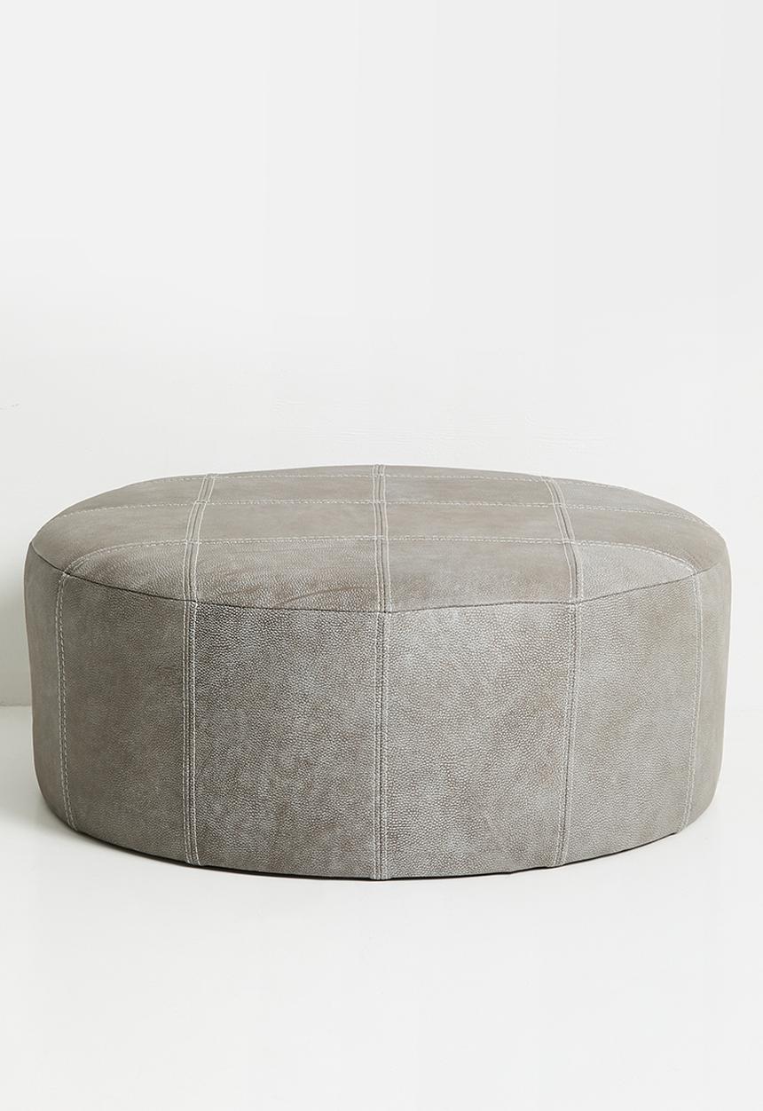 Sixth Floor - Rialto genuine leather ottoman - andes graphite