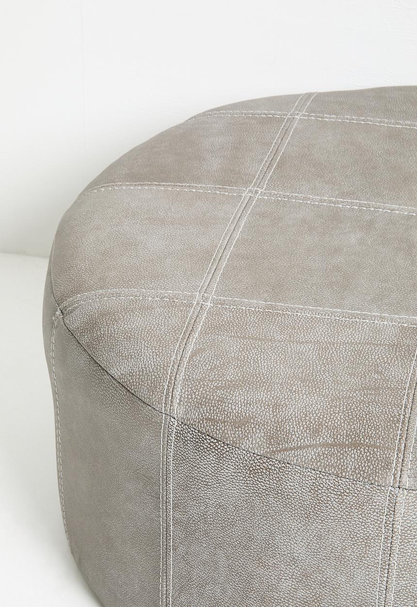 Sixth Floor - Rialto genuine leather ottoman - andes graphite