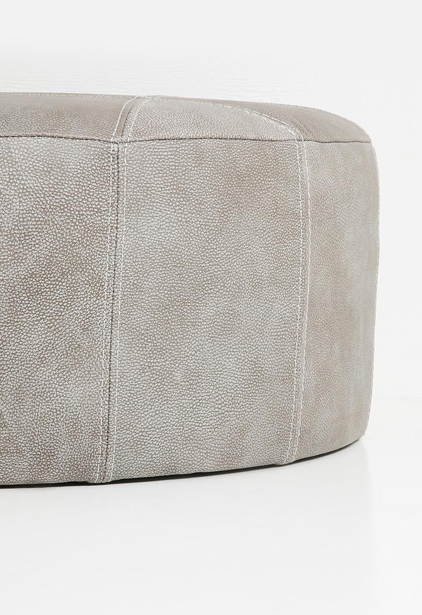 Sixth Floor - Rialto genuine leather ottoman - andes graphite