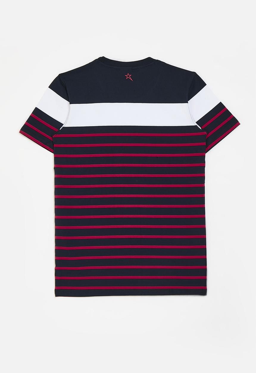 SOVIET - Boys crew neck y/dye stripe - navy2