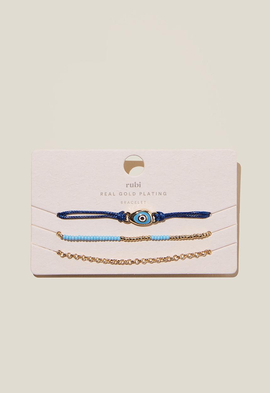 Rubi - Multipack bracelet - gold plated enamel evil eye