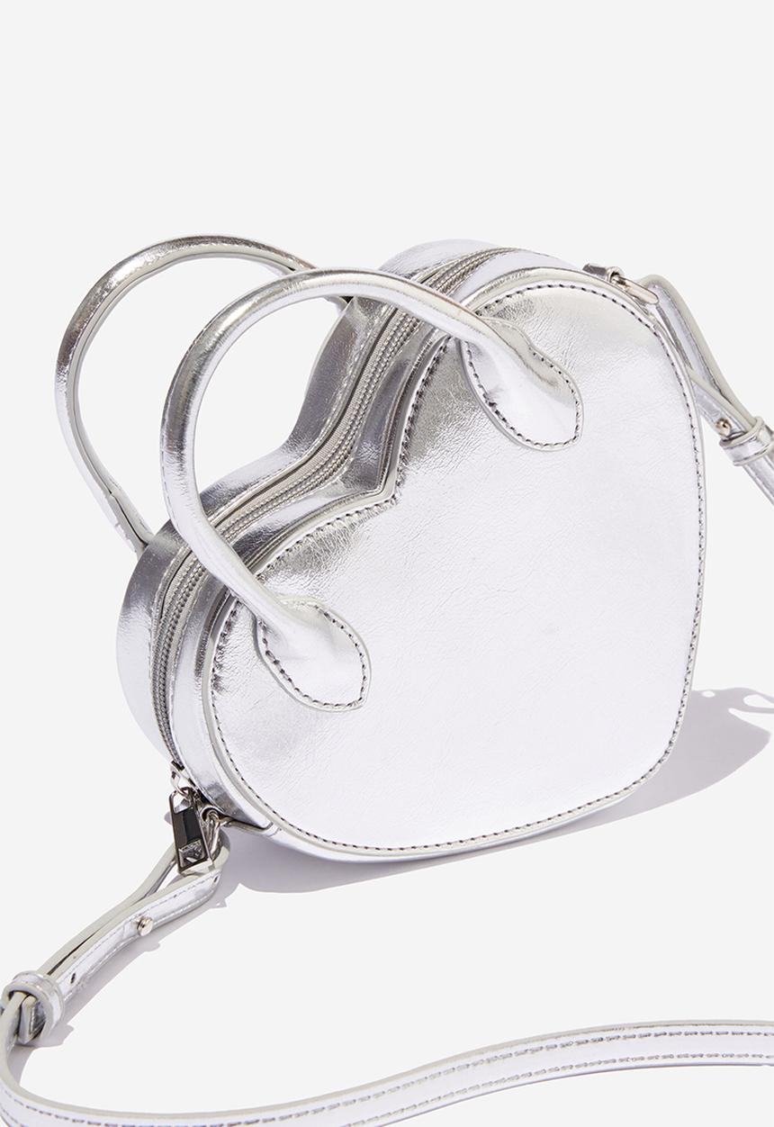 Rubi - Heart to heart crossbody bag - silver crinkle