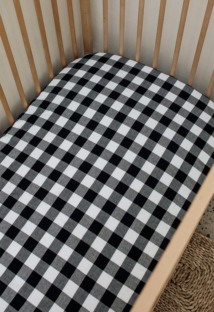 Phlo Studio - Cotton fitted sheet - B&W Gingham