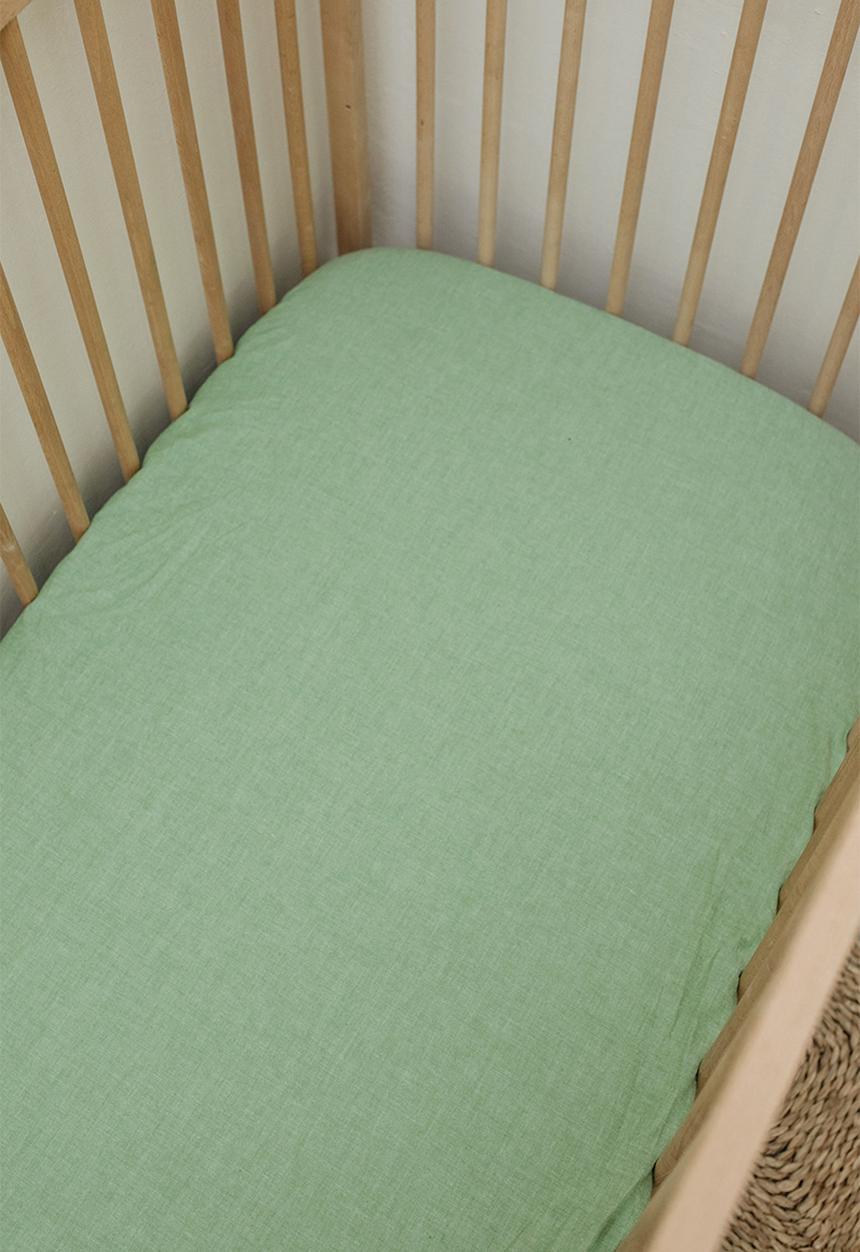 Phlo Studio - Cotton fitted sheet - washed fern