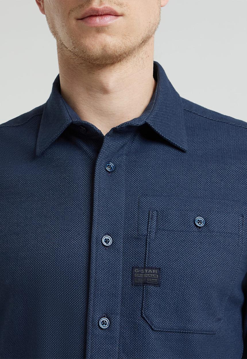 G-STAR - Bristum 2.0 slim shirt l\s - dk sea blue bt