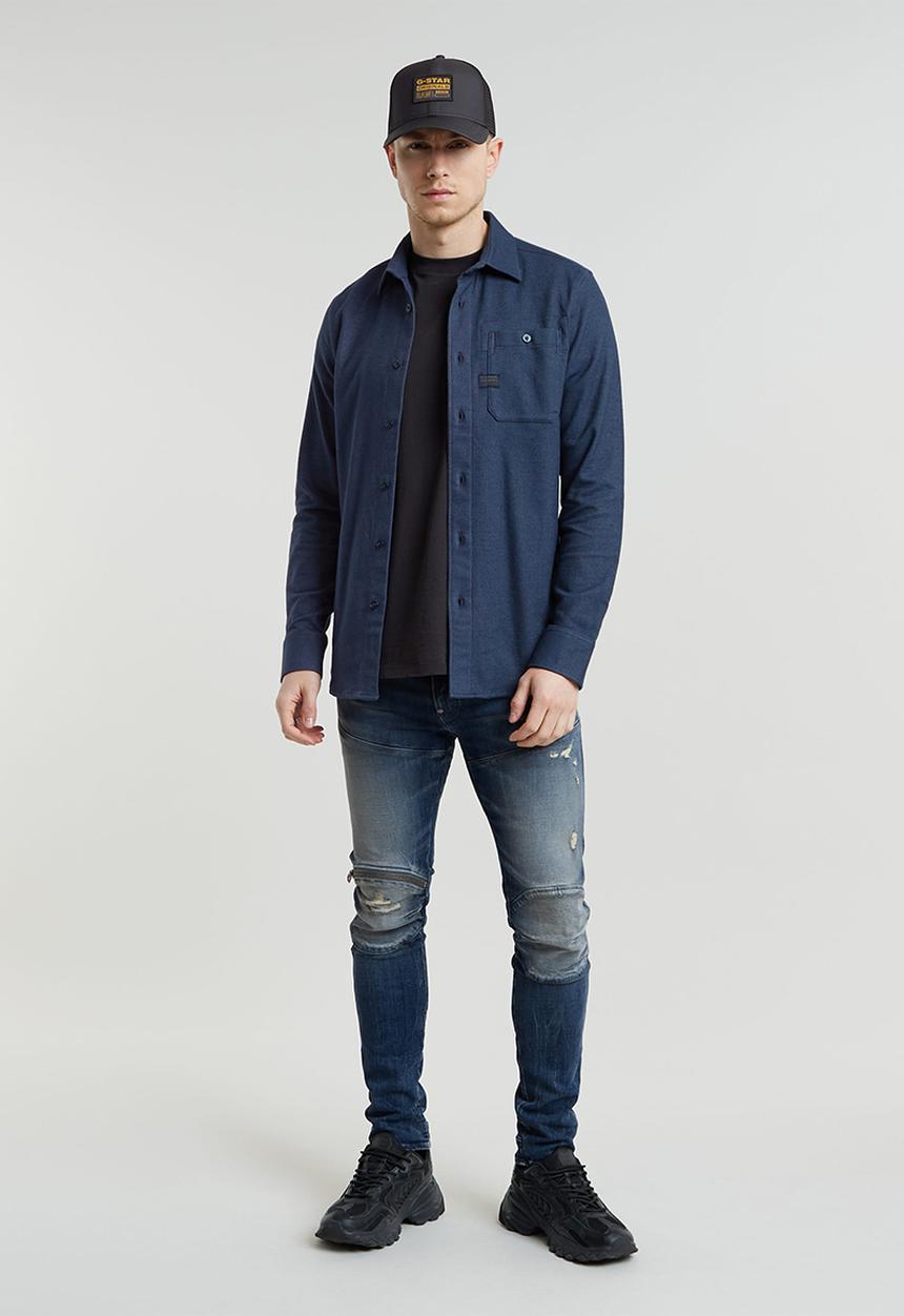 G-STAR - Bristum 2.0 slim shirt l\s - dk sea blue bt