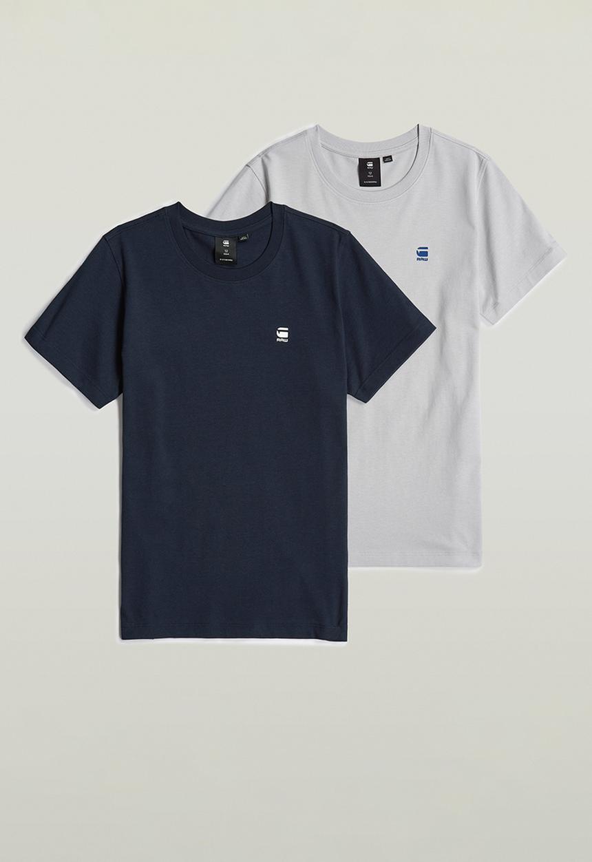 G-STAR - T-shirt s\s regular 2pk - osaka blue