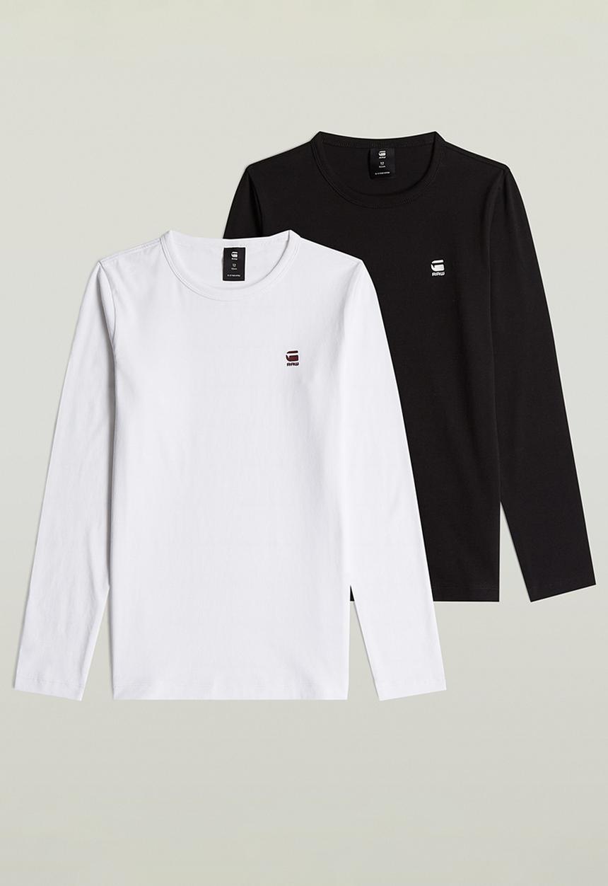 G-STAR - T-shirt l\s regular 2pk - dk black