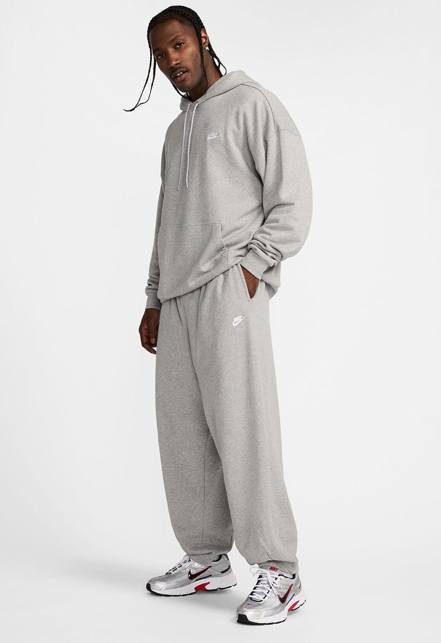 Nike -  Club Fleece  Oversized French Terry Trousers   - dk grey heather/lt 