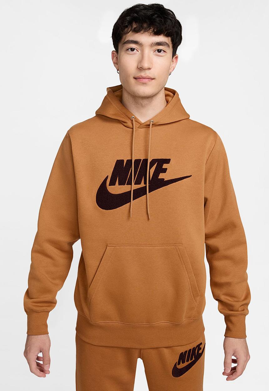 Nike - Nike Club Fleece Pullover Futura Hoodie  - flax