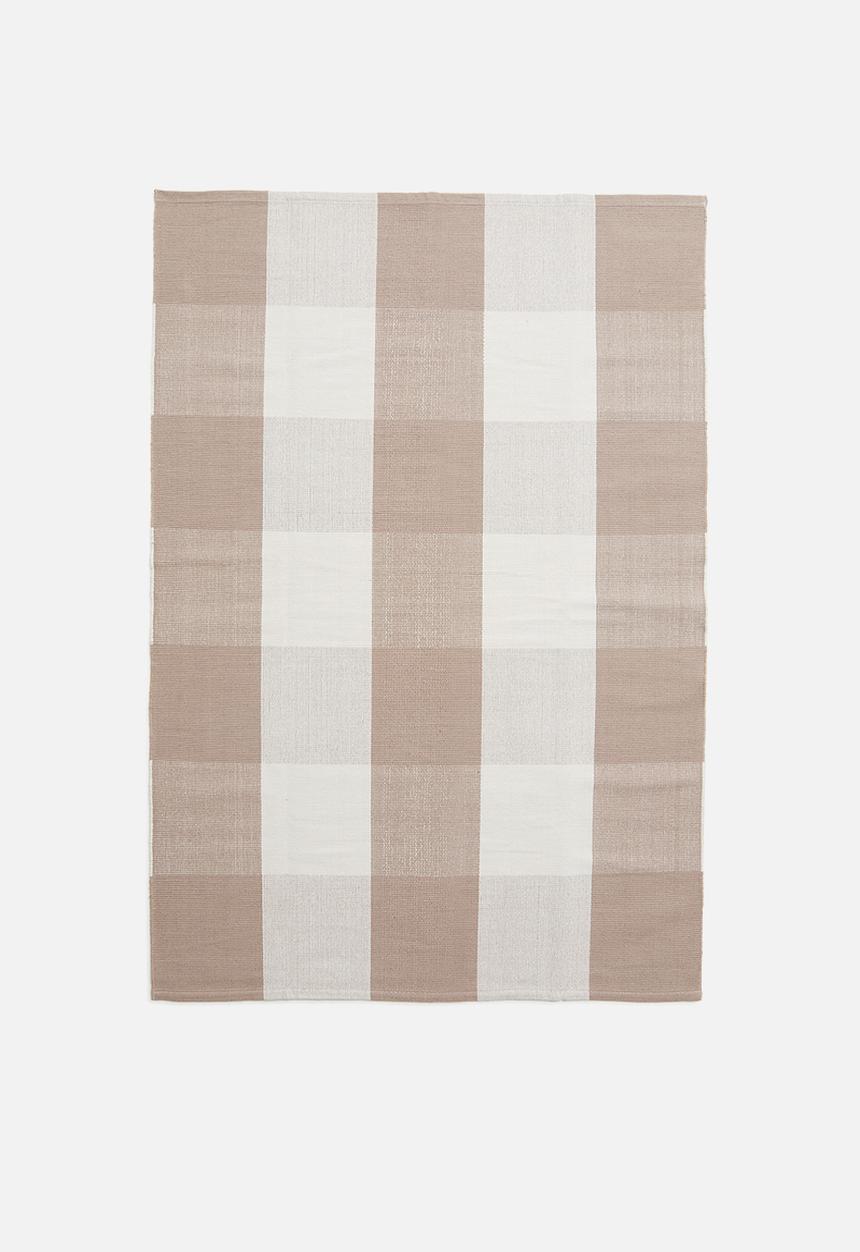 H&M - Checked flat weave rug - beige checked