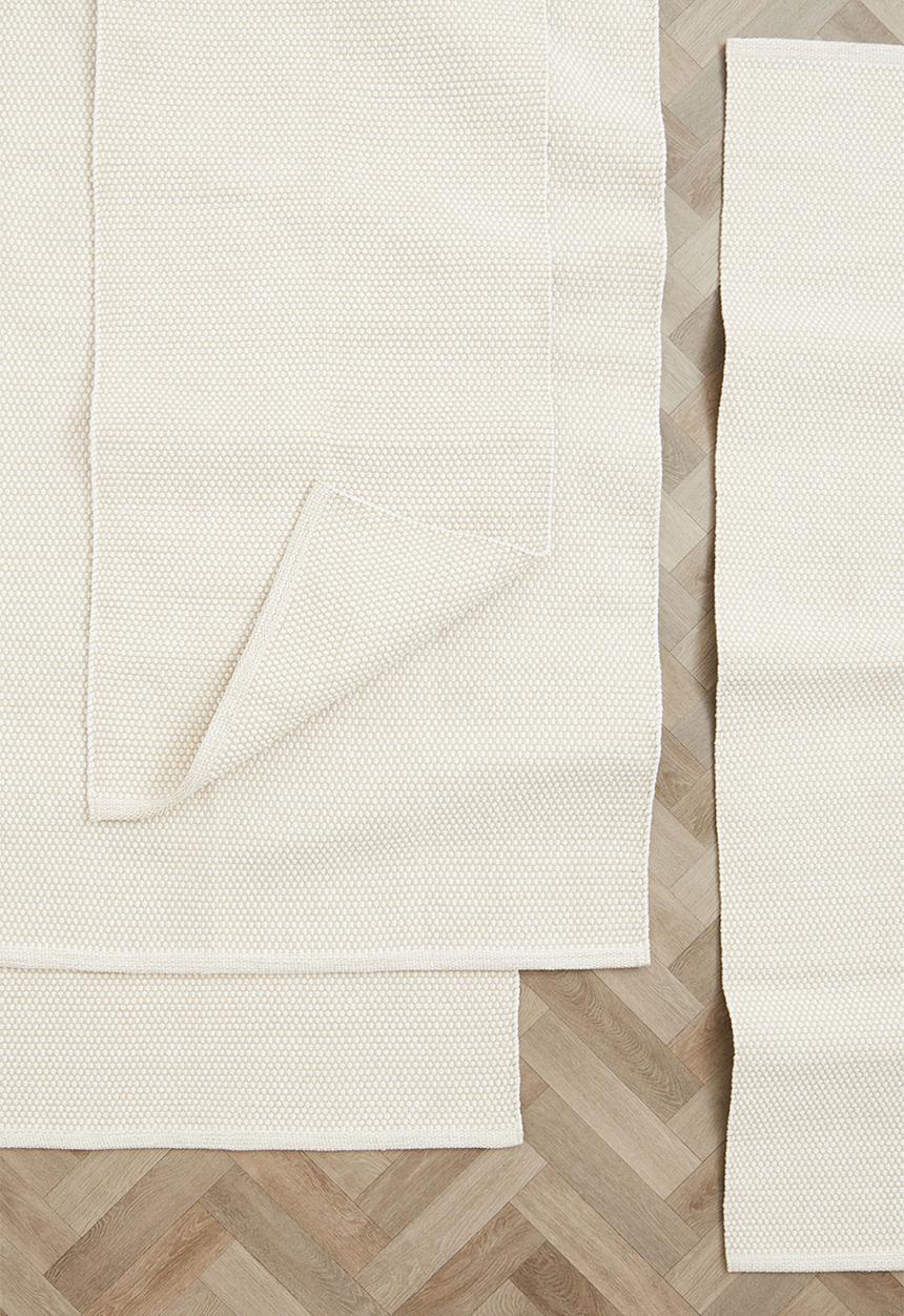 H&M - Textured cotton rug - Natural white Beige