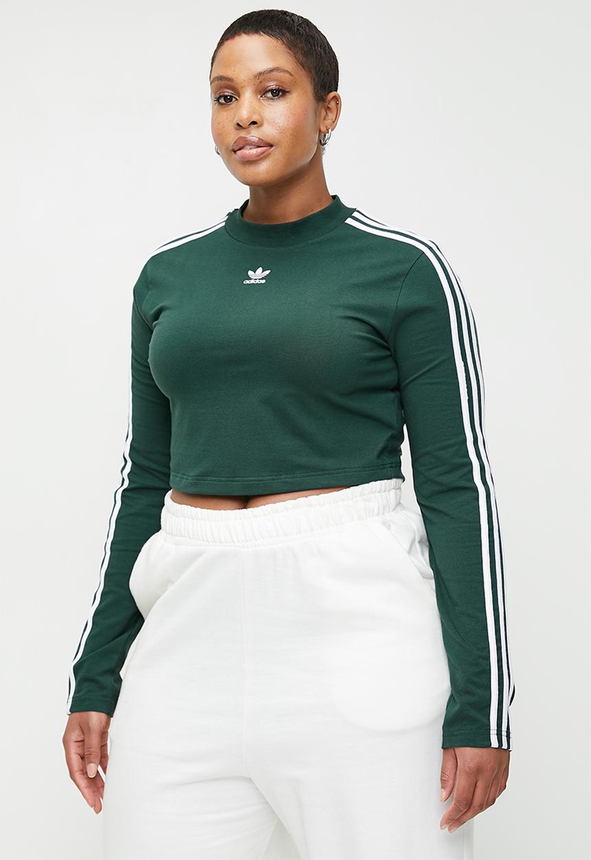 adidas Originals - Plus 3S Cropped Long sleeve W - Mineral Green