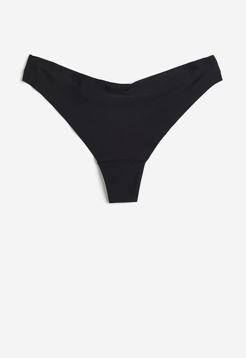 H&M - 3-pack invisible thong briefs - black