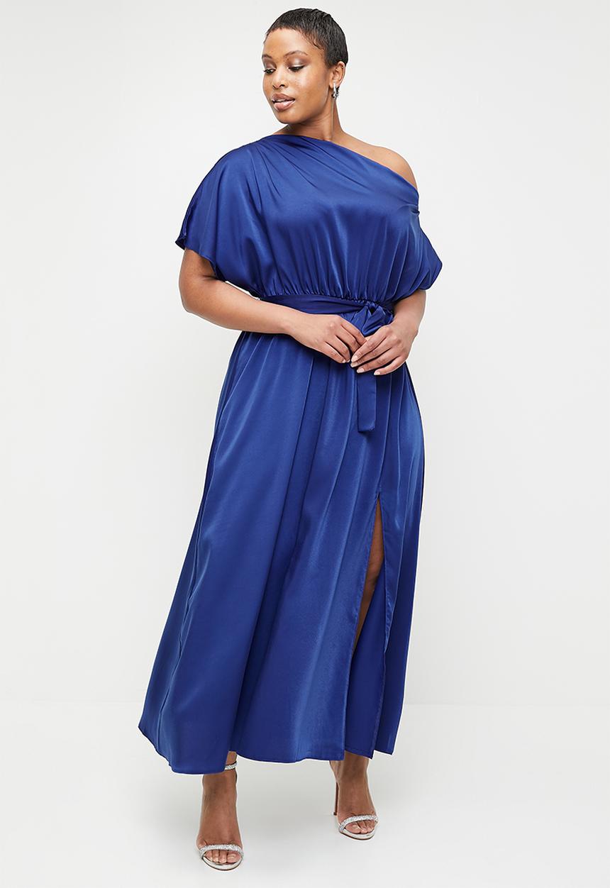 MILLA - Slash neck maxi dress - medieval blue