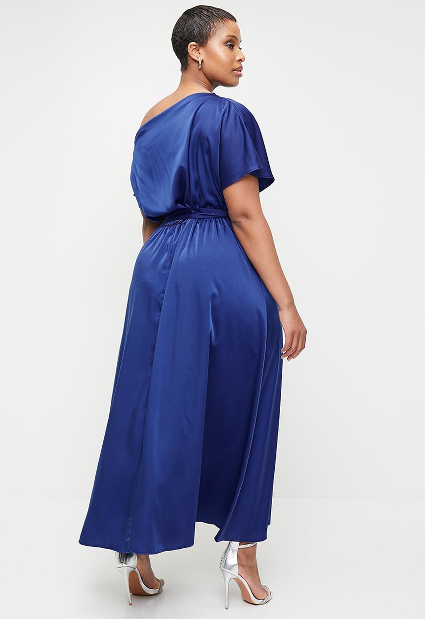 MILLA - Slash neck maxi dress - medieval blue